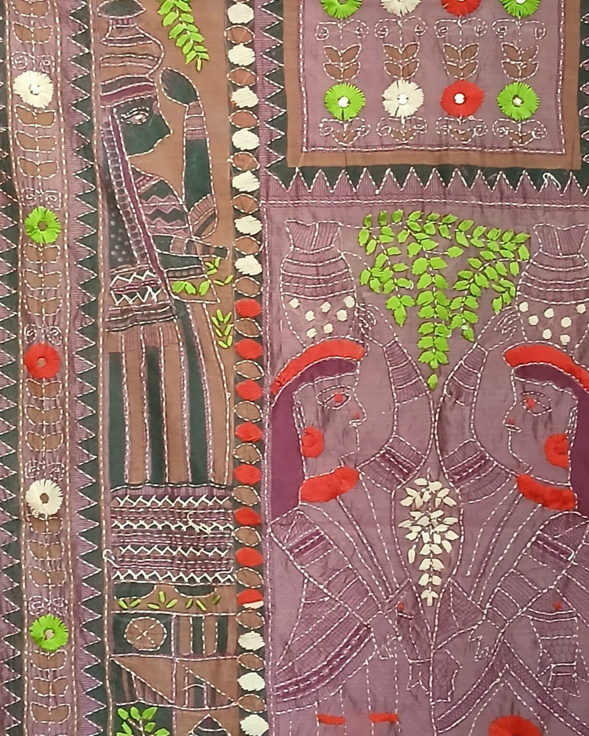 Hand Embroidered Dupatta from Punjab - (HEDP0006) - Image 4