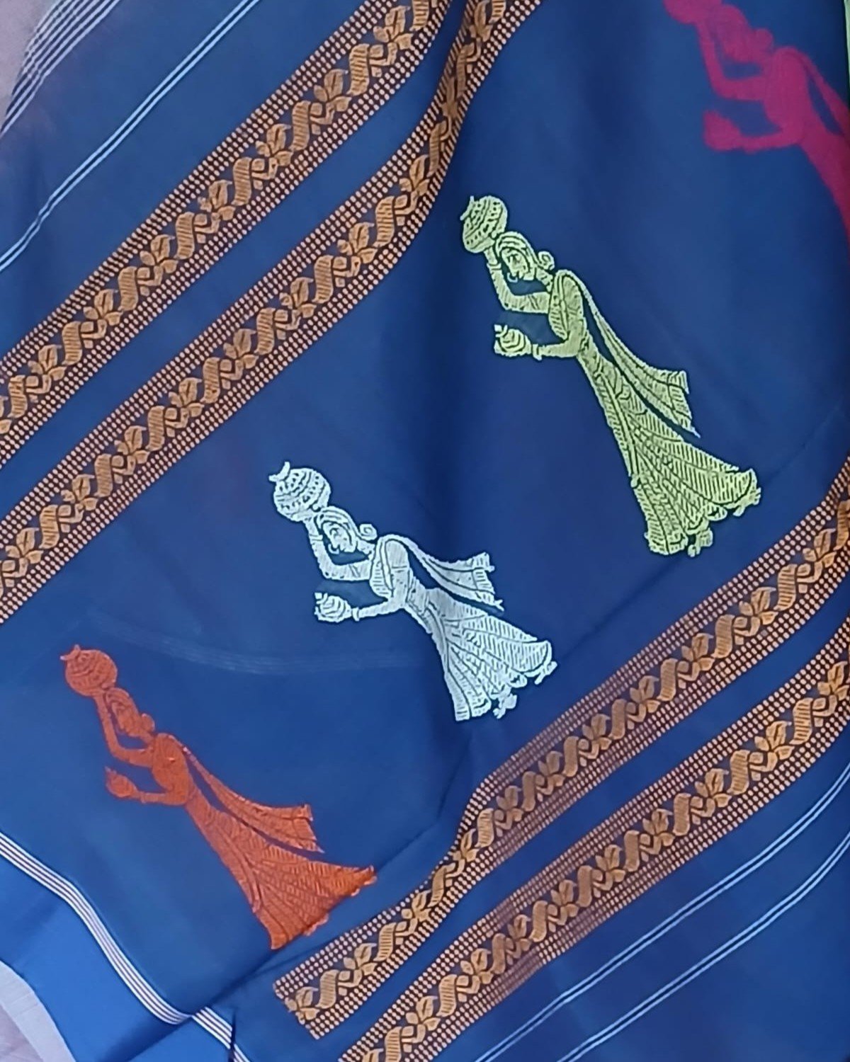 Gollabhama (milkmaid / gopika) handweave saree in cotton – (WGHS0007) - Image 8