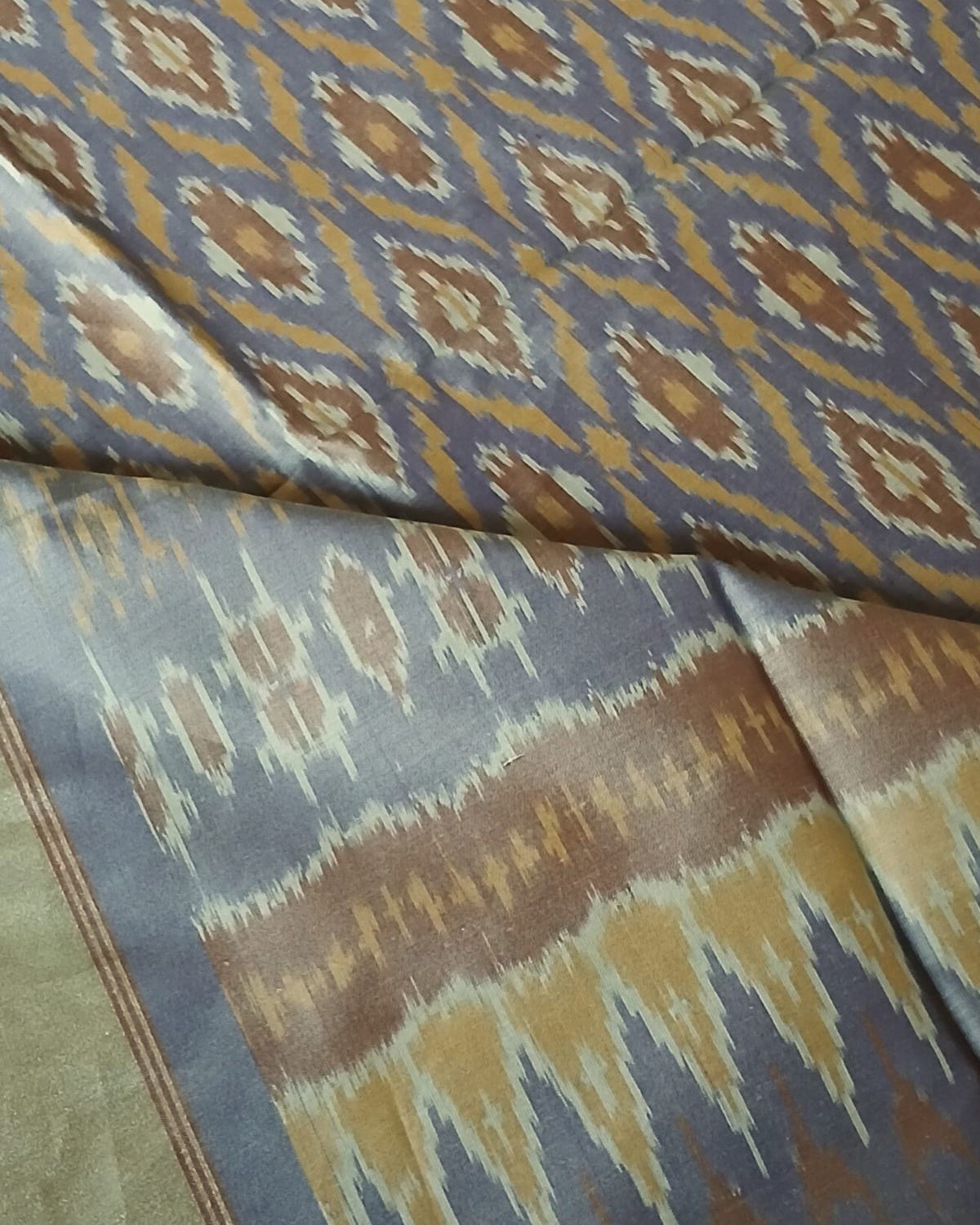 Silk-cotton Ikat Dupatta from Telengana – (SCDT0078) - Image 4