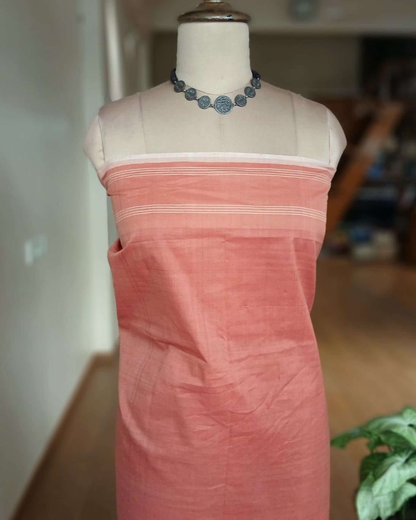 Natural Dyes Telia Rumal Cotton Saree - (NDTR0001) - Image 9