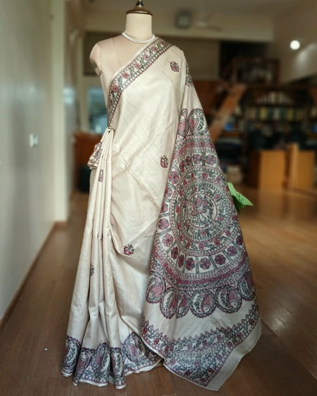 Madhubani on Tussar Silk – (MADT0067)