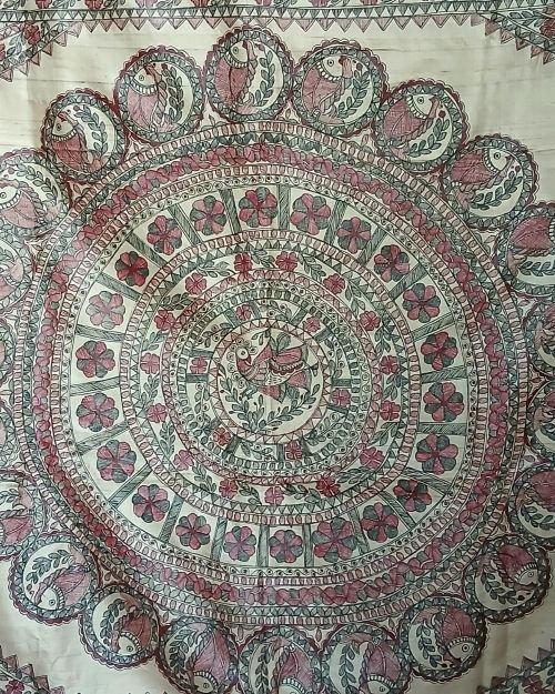 Madhubani on Tussar Silk – (MADT0067) - Image 10