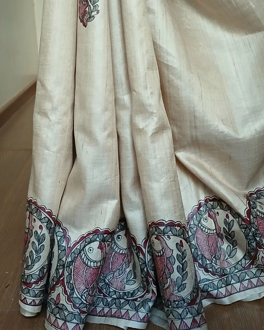 Madhubani on Tussar Silk – (MADT0067) - Image 4