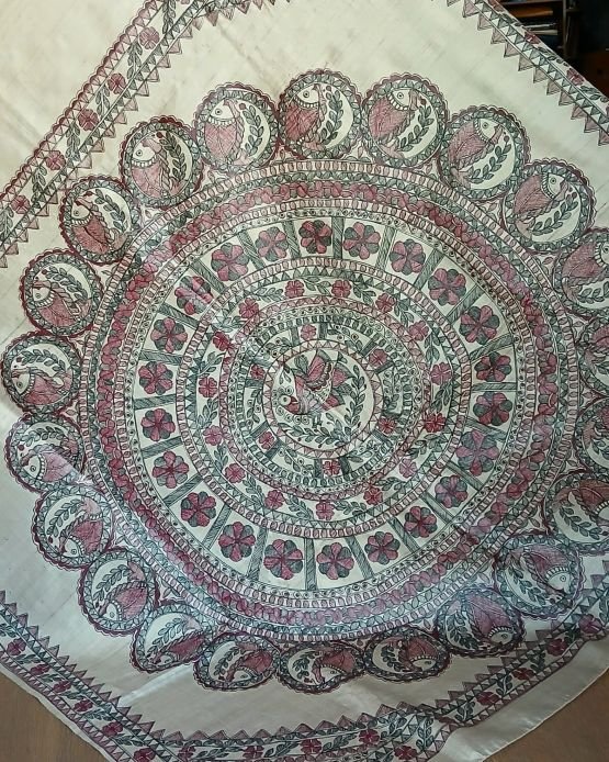 Madhubani on Tussar Silk – (MADT0067) - Image 6