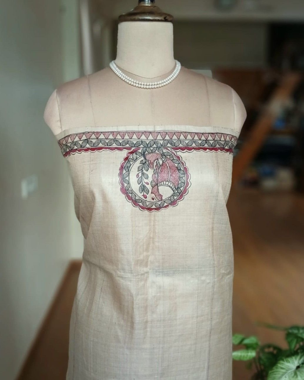 Madhubani on Tussar Silk – (MADT0067) - Image 8