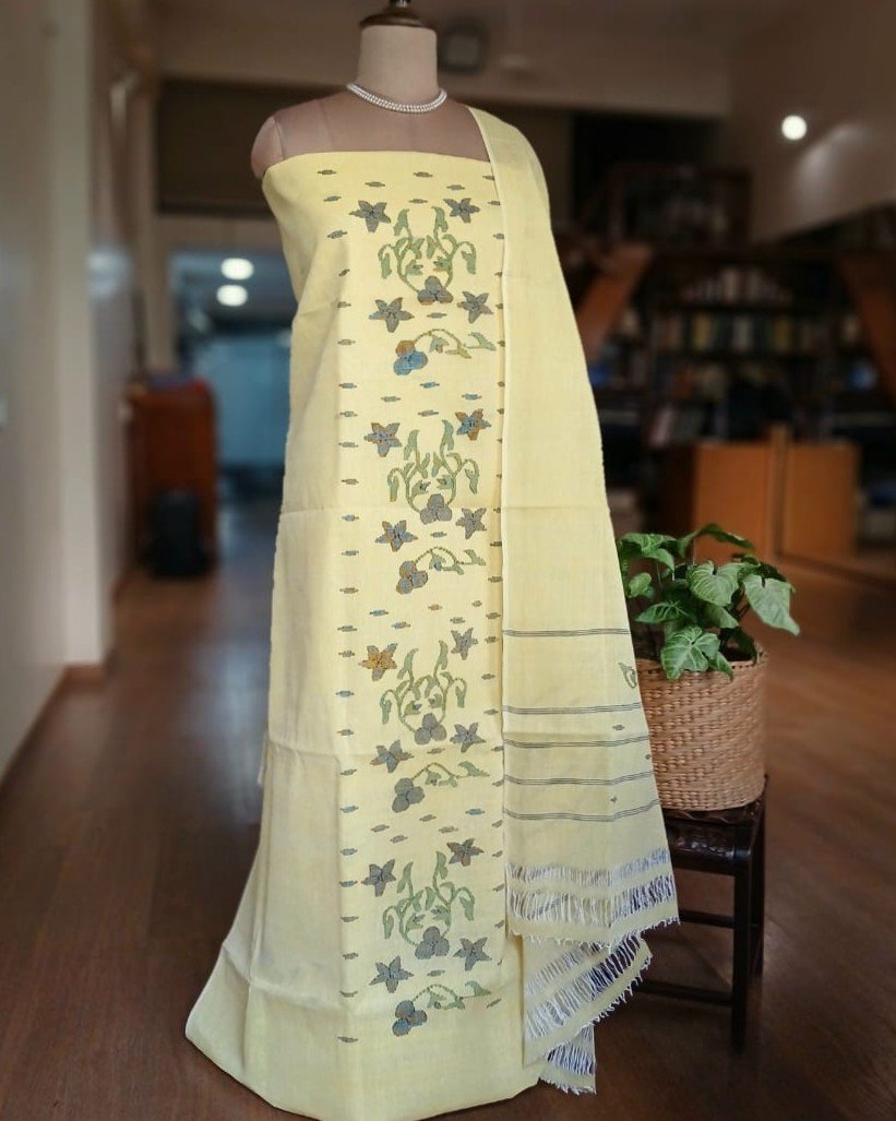 Manipur Handloom 3-piece Salwar Set - (MHSS0037) - Image 3