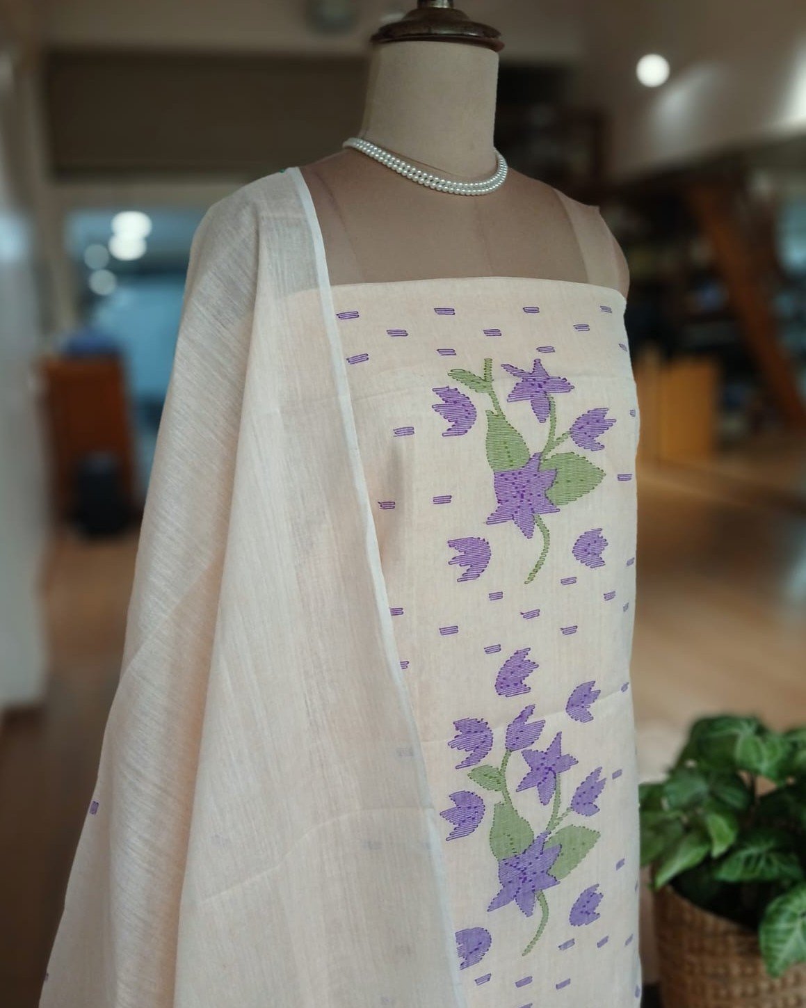 Manipur Handloom 3-piece Salwar Set - (MHSS0031) - Image 4