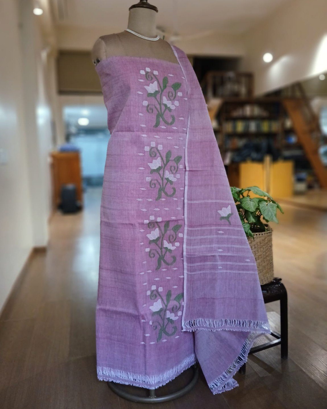 Manipur Handloom 3-piece Salwar Set - (MHSS0033) - Image 3