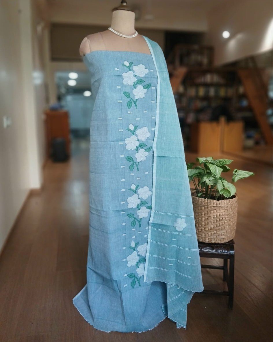Manipur Handloom 3-piece Salwar Set - (MHSS0034) - Image 3