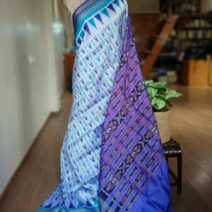 Pure Silk Nuapatna Khandua Pata in Single Ikat- (SKSS0015)