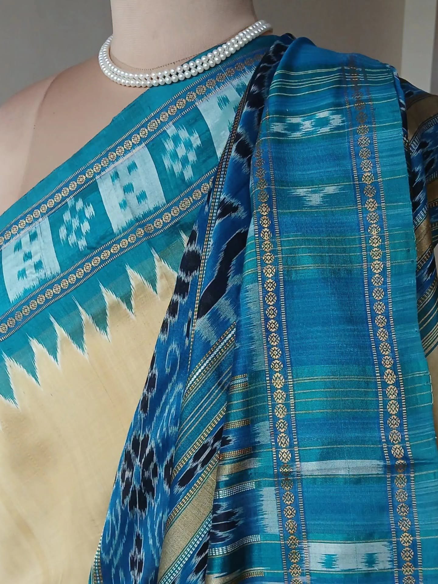 Pure Silk Nuapatna Khandua Pata with Pasapalli Border - (SKSS0017) - Image 6
