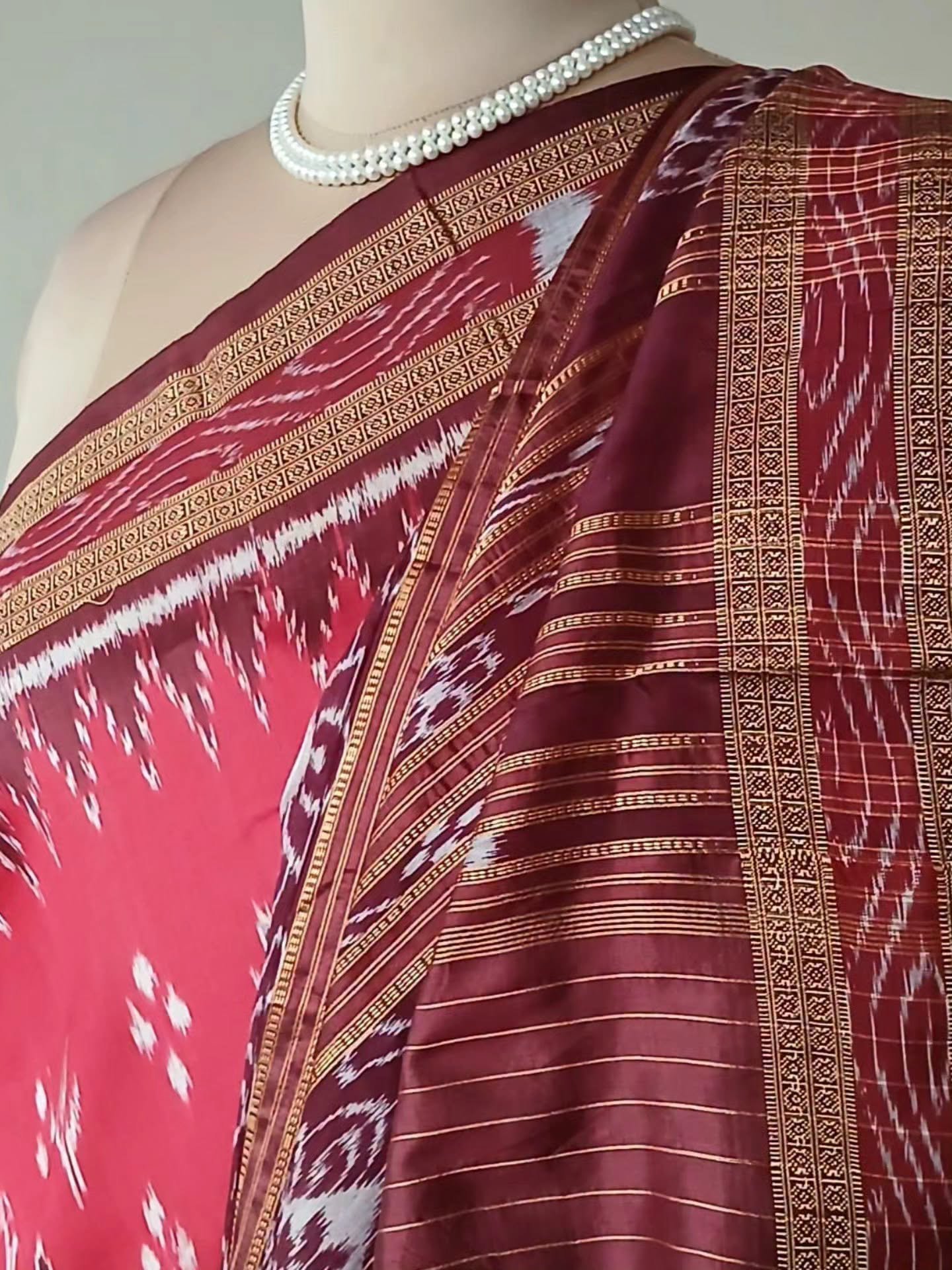 Pure Silk Nuapatna Khandua Pata in Single Ikat- (SKSS0014) - Image 3