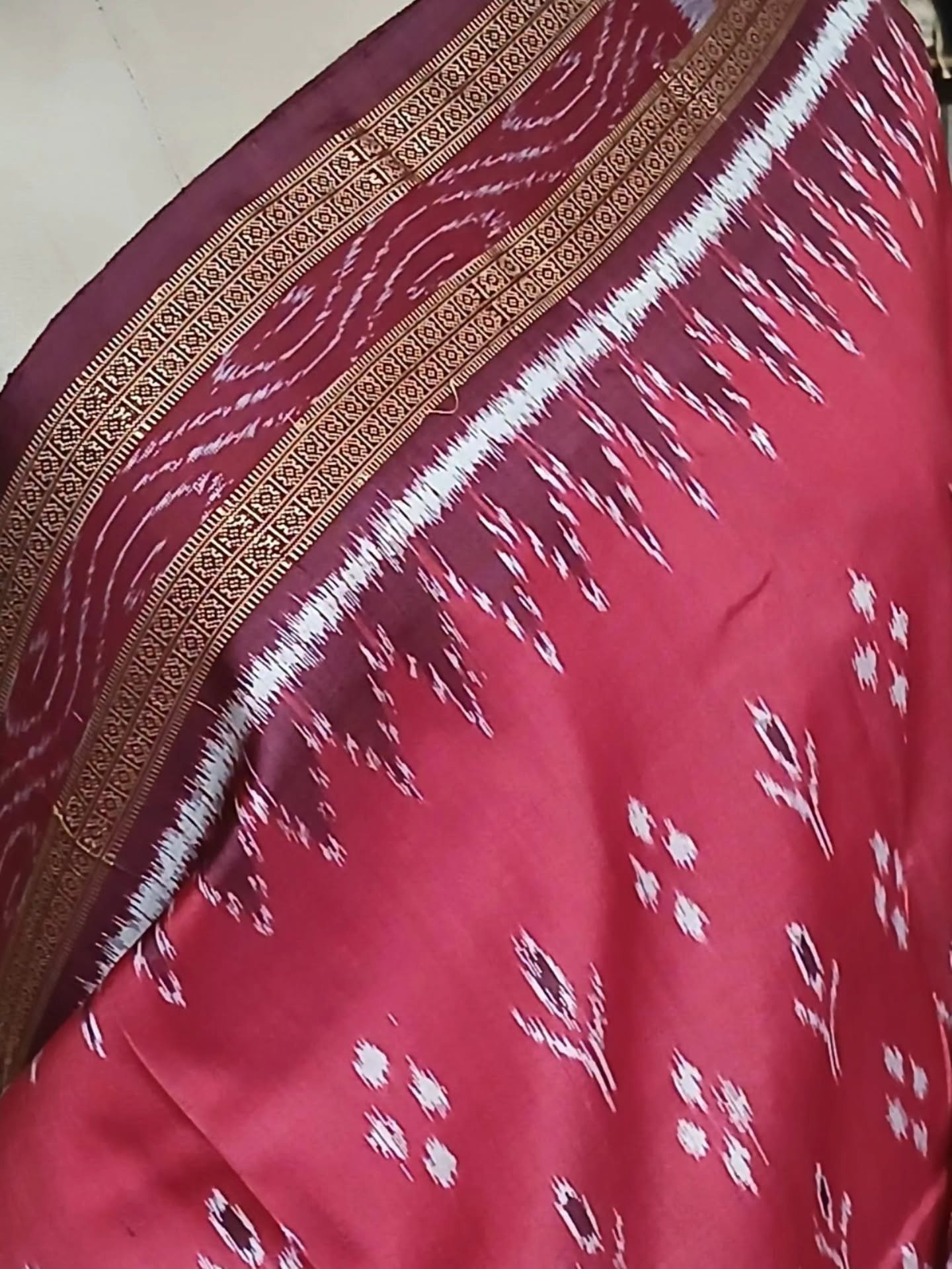 Pure Silk Nuapatna Khandua Pata in Single Ikat- (SKSS0014) - Image 6