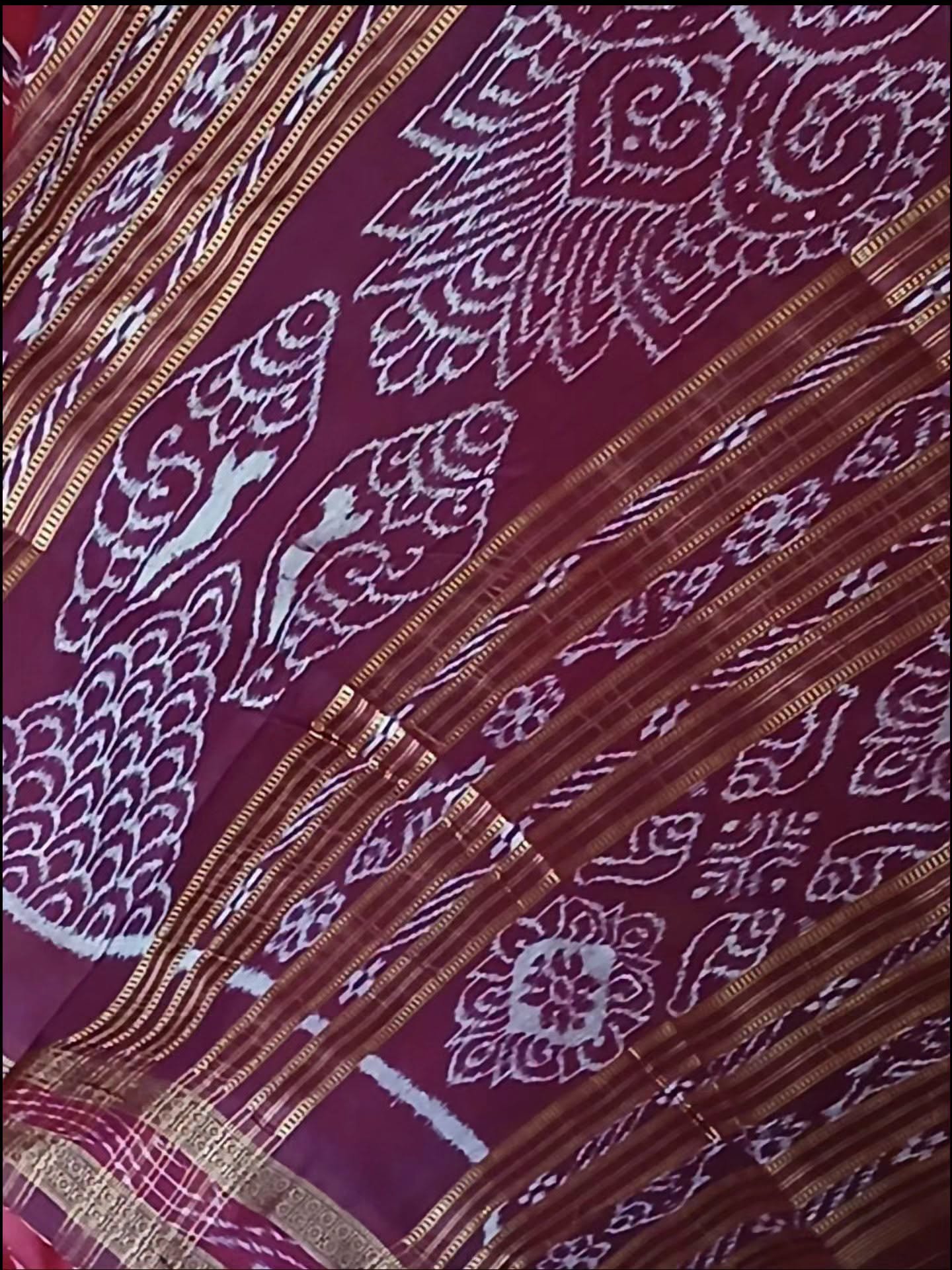 Pure Silk Nuapatna Khandua Pata in Single Ikat- (SKSS0014) - Image 5