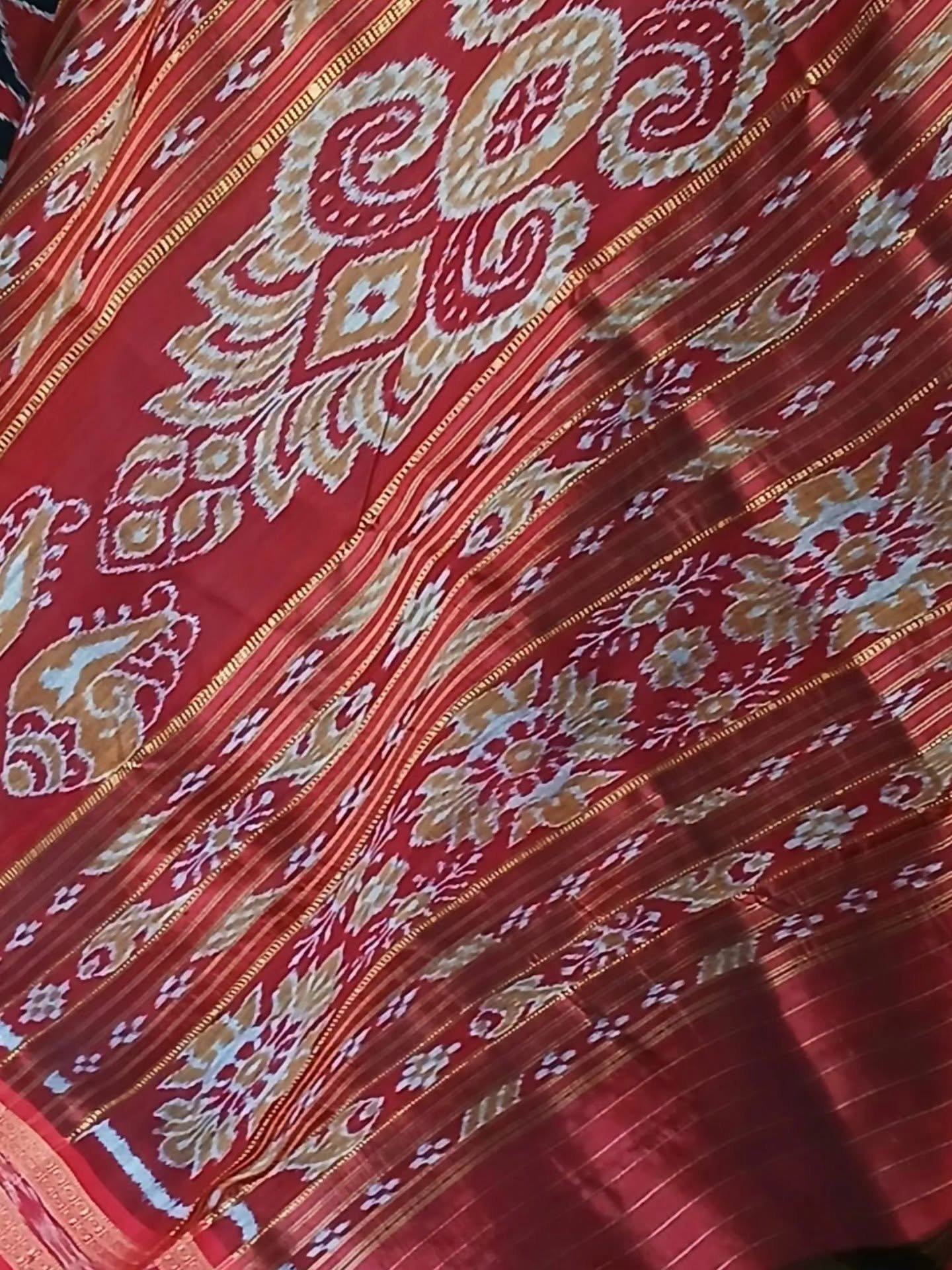 Pure Silk Nuapatna Khandua Pata in Single Ikat- (SKSS0011) - Image 5