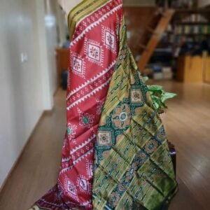 Pure Silk Nuapatna Khandua Pata in Single Ikat- (SKSS0010)