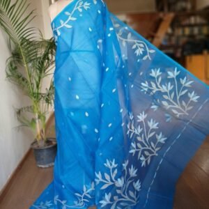 Hand Jamdani in Mulberry Silk with Floral Motifs – (SJMS0020)