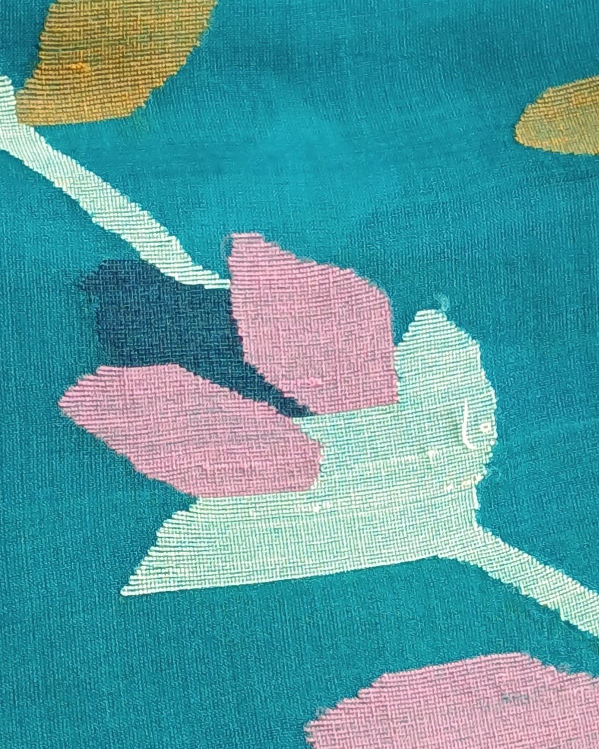 Hand Jamdani in Mulberry Silk with Floral Motifs – (SJMS0016) - Image 4