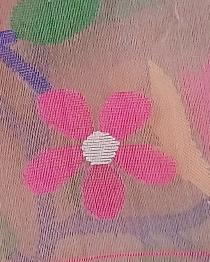 Hand Jamdani in Mulberry Silk with Floral Motifs – (SJMS0024) - Image 5