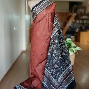 Hand Embroidered Santiniketan Kantha Saree - (SNBK0025)