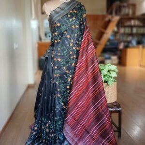Hand Embroidered Santiniketan Kantha Saree - (SNBK0034)