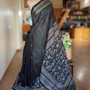 Hand Embroidered Santiniketan Kantha Saree - (SNBK0035)
