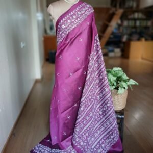 Hand Embroidered Santiniketan Kantha Saree - (SNBK0026)