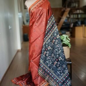 Hand Embroidered Santiniketan Kantha Saree - (SNBK0031)