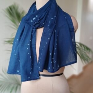Madurai Sungudi Hand Knotted Cotton Stole - (MHKS0003)