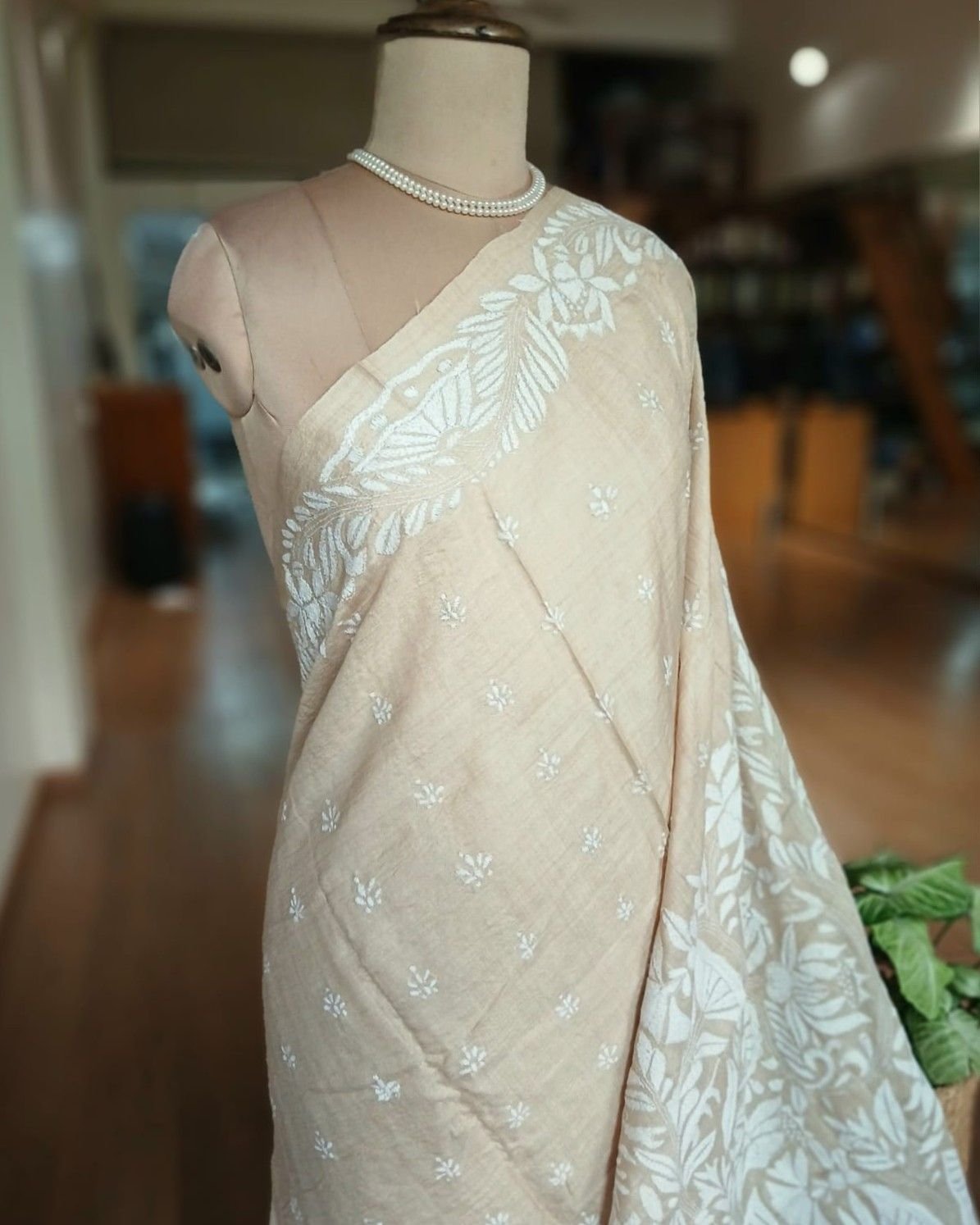 PadmaShree Takdira Begum’s Tussar Silk Kantha Saree – (TSKS0031) - Image 2