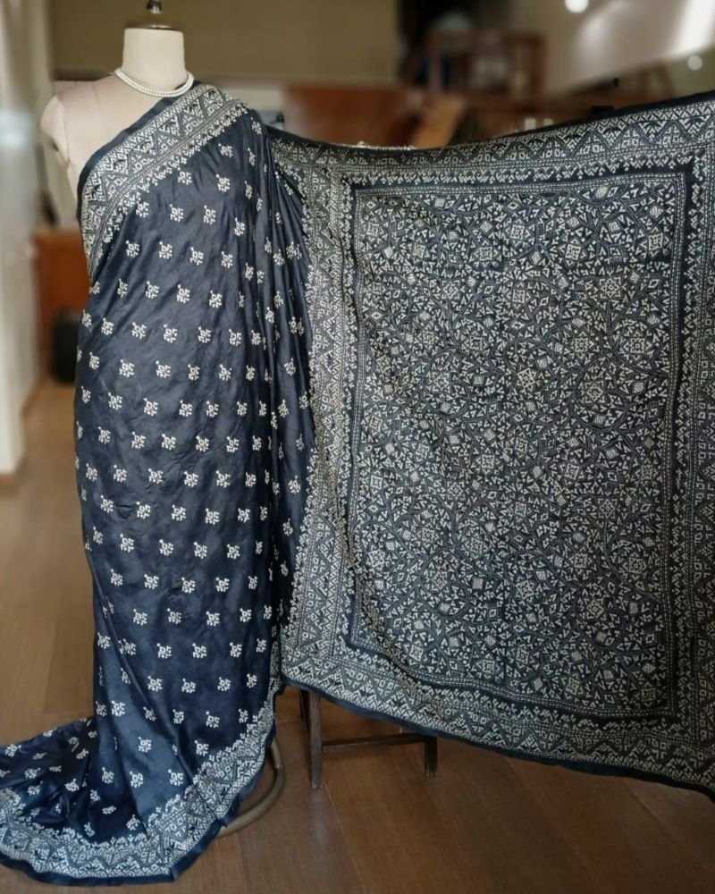 PadmaShree Takdira Begum’s Tussar Silk Kantha Saree – (TSKS0032) - Image 4