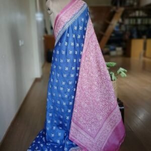 PadmaShree Takdira Begum’s Tussar Silk Kantha Saree – (TSKS0033)
