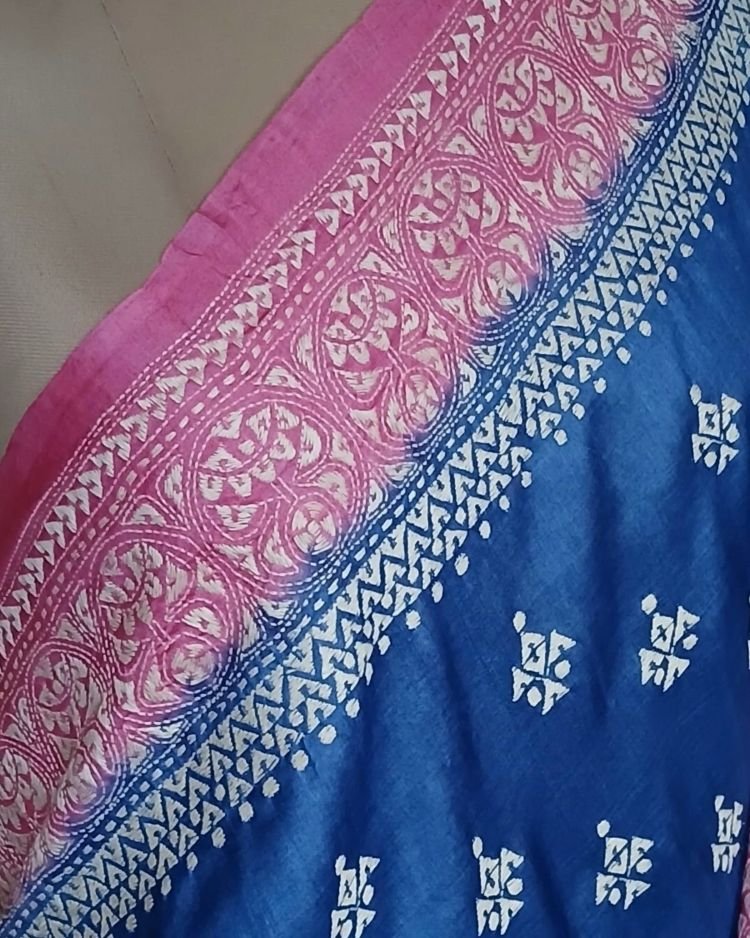 PadmaShree Takdira Begum’s Tussar Silk Kantha Saree – (TSKS0033) - Image 3