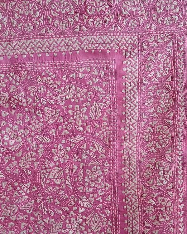 PadmaShree Takdira Begum’s Tussar Silk Kantha Saree – (TSKS0033) - Image 5