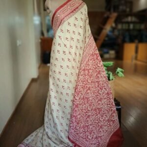 PadmaShree Takdira Begum’s Tussar Silk Kantha Saree – (TSKS0034)