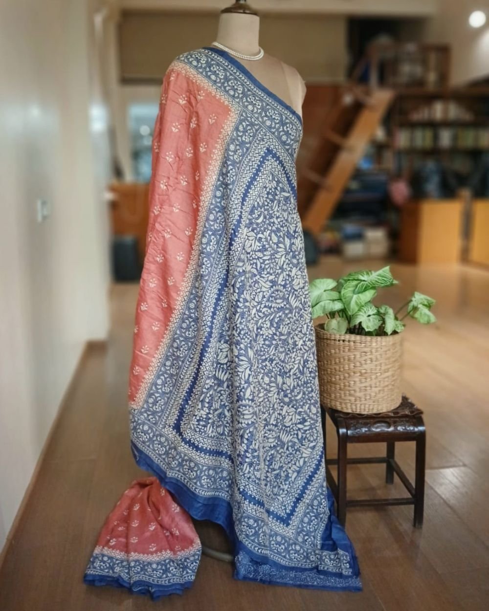PadmaShree Takdira Begum’s Tussar Silk Kantha Saree – (TSKS0035) - Image 9