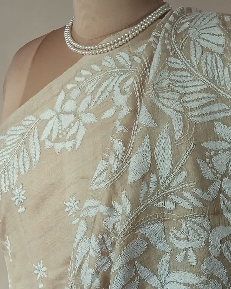 PadmaShree Takdira Begum’s Tussar Silk Kantha Saree – (TSKS0036) - Image 7