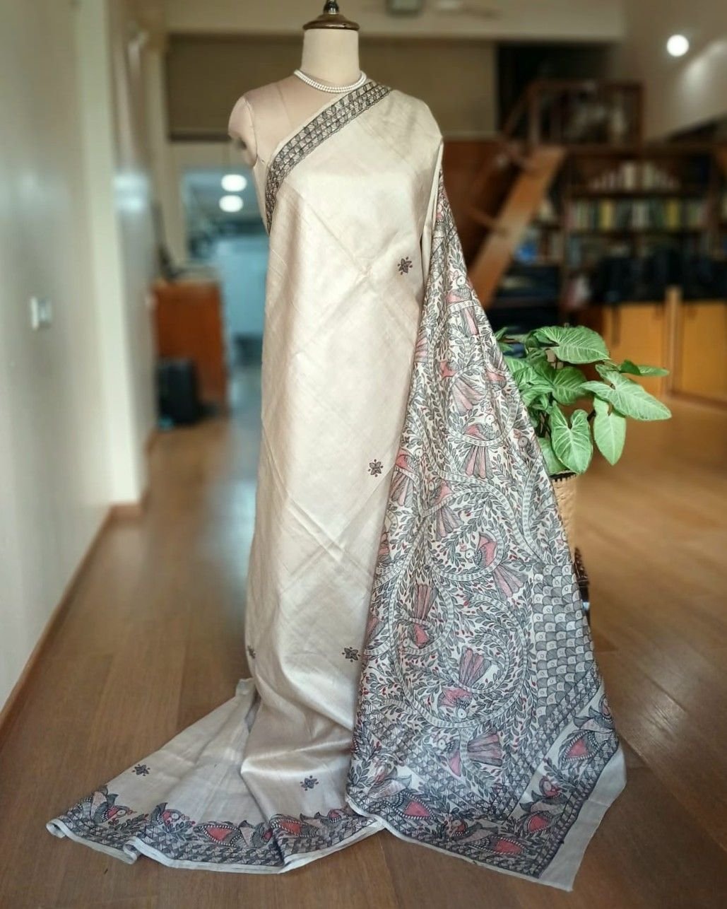 Madhubani on Tussar Silk – (MADT0064)