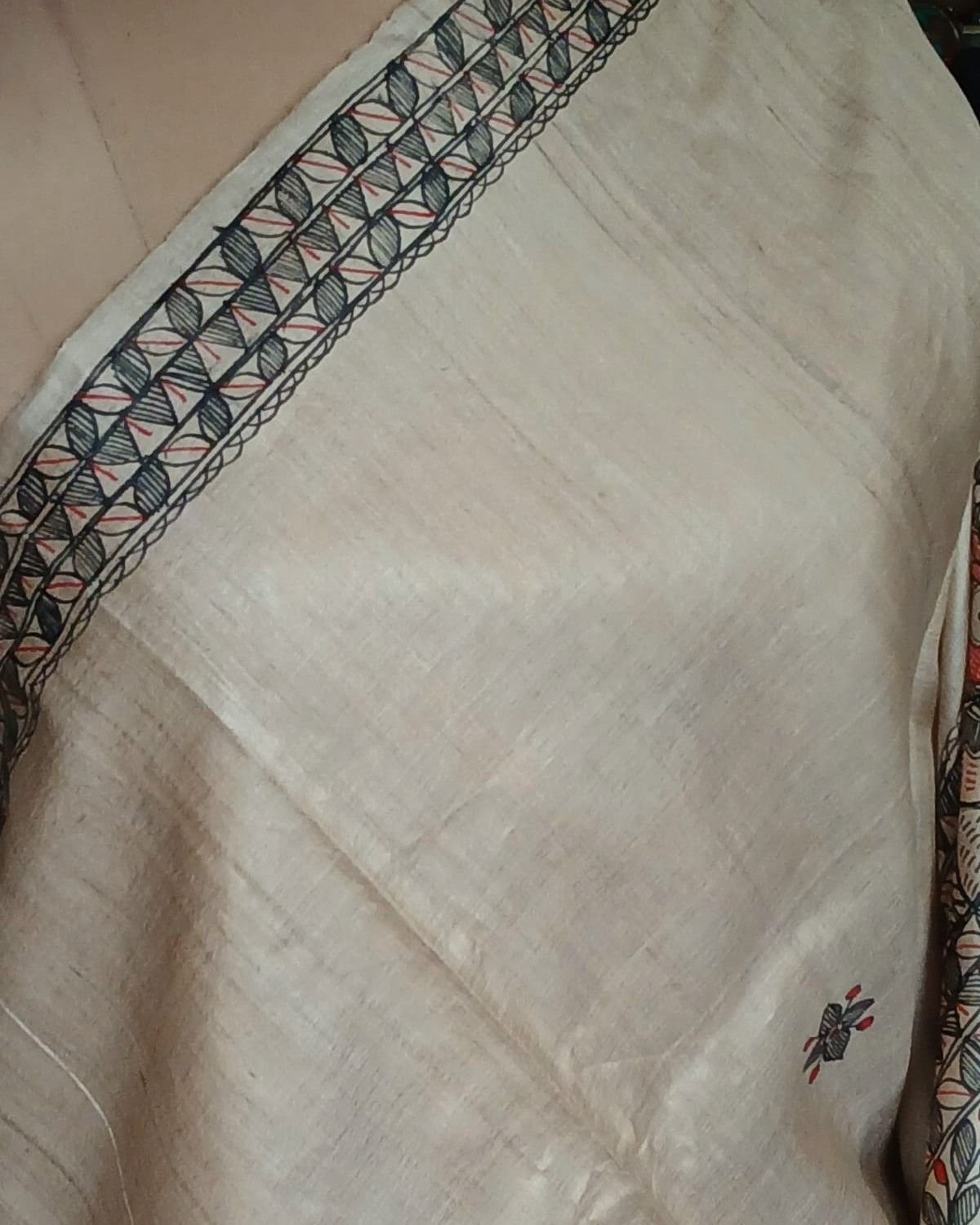 Madhubani on Tussar Silk – (MADT0064) - Image 3