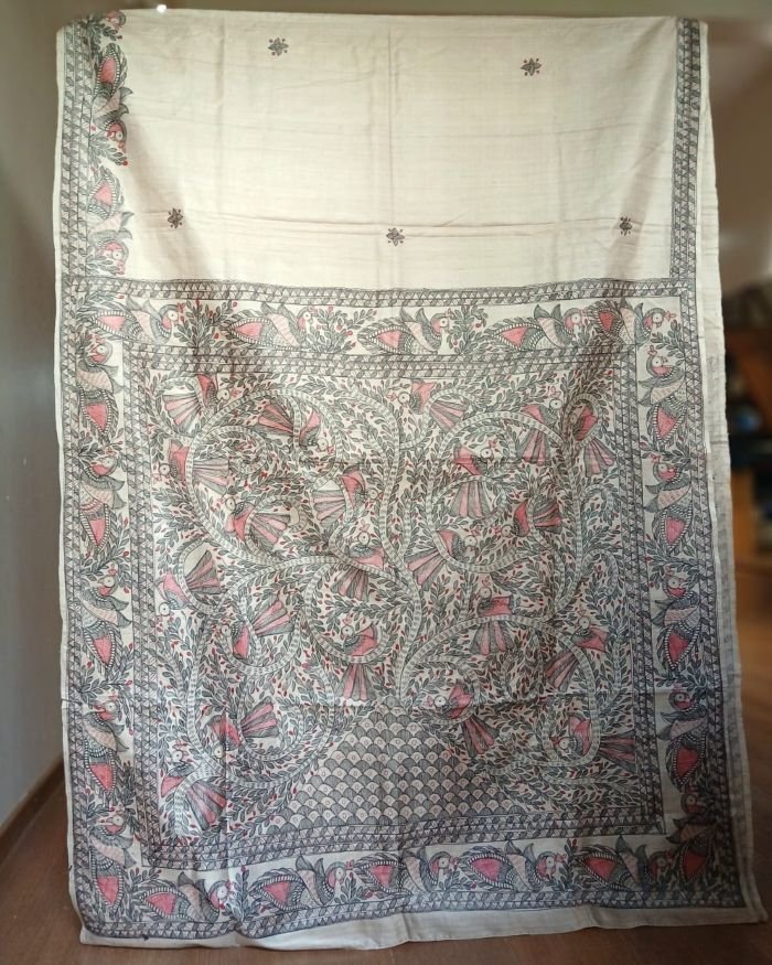 Madhubani on Tussar Silk – (MADT0064) - Image 6