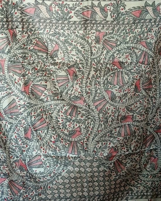Madhubani on Tussar Silk – (MADT0064) - Image 7