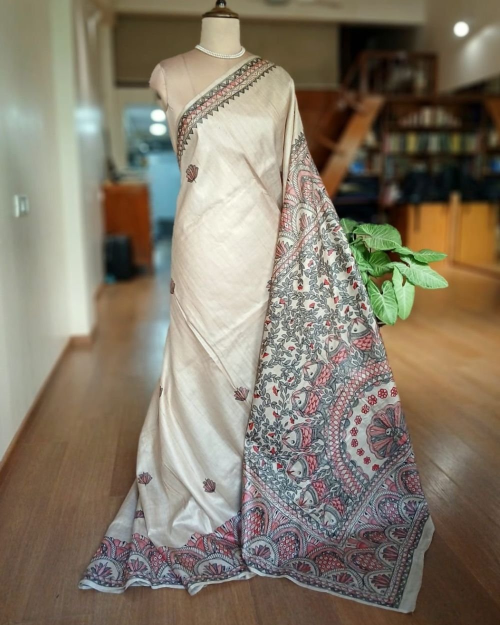 Madhubani on Tussar Silk – (MADT0065)