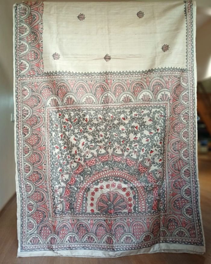 Madhubani on Tussar Silk – (MADT0065) - Image 5