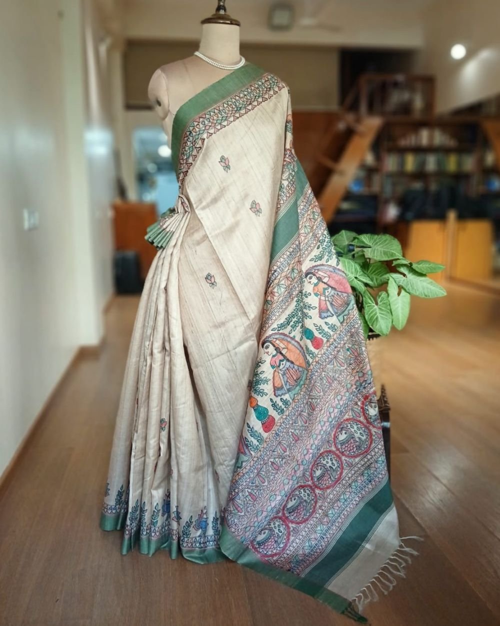 Madhubani on Tussar Silk – (MADT0066)