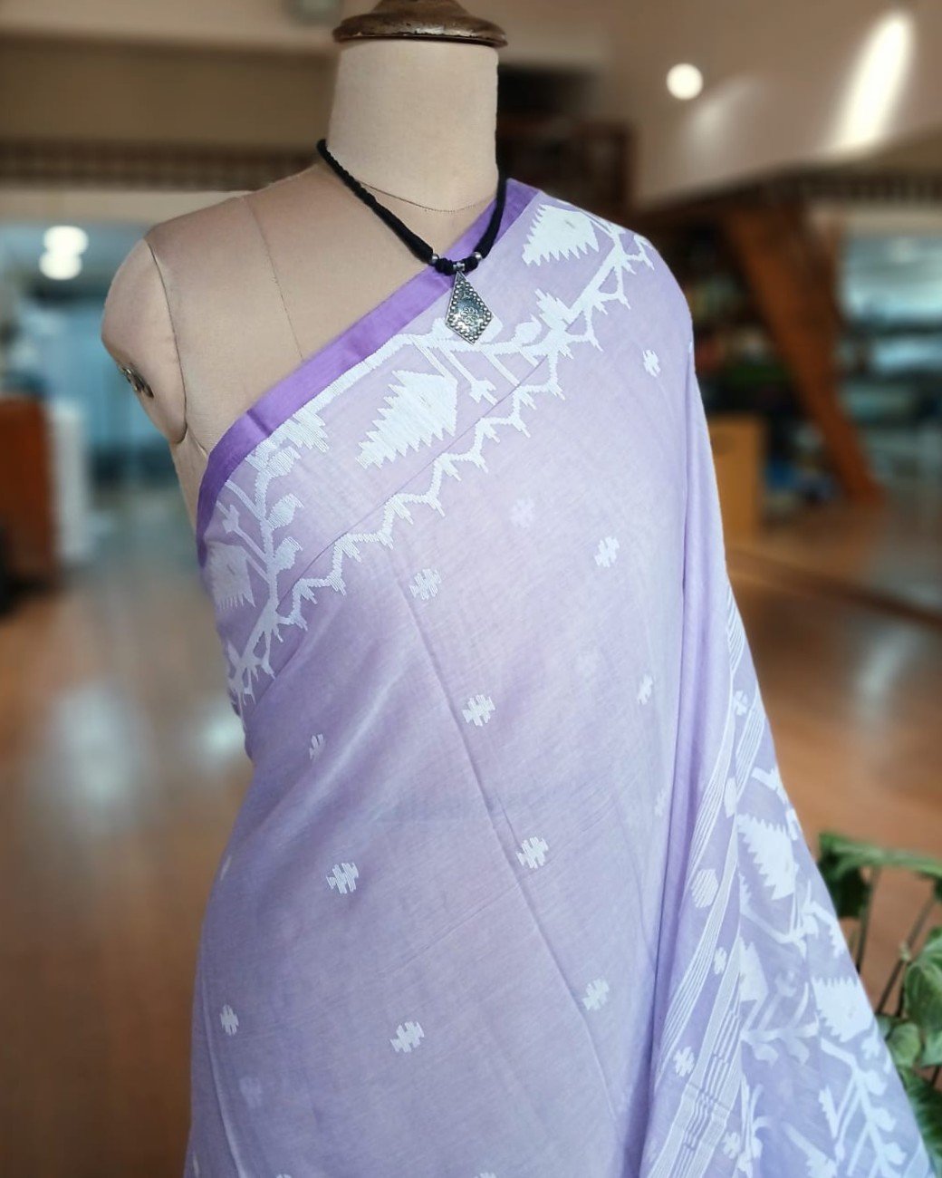 Soft Cotton Jamdani Handweave from Phulia – (JCHS0047) - Image 2