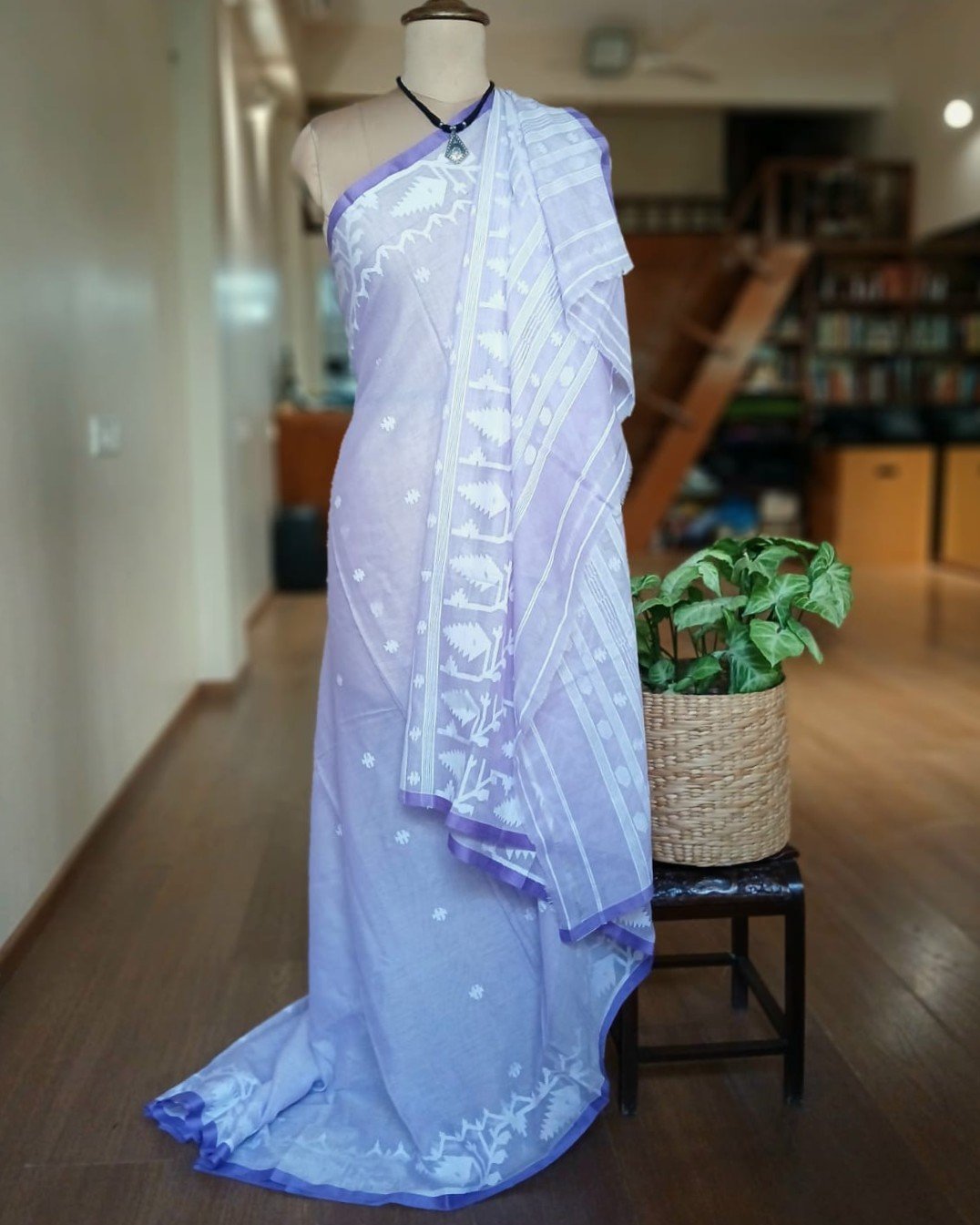 Soft Cotton Jamdani Handweave from Phulia – (JCHS0047) - Image 5
