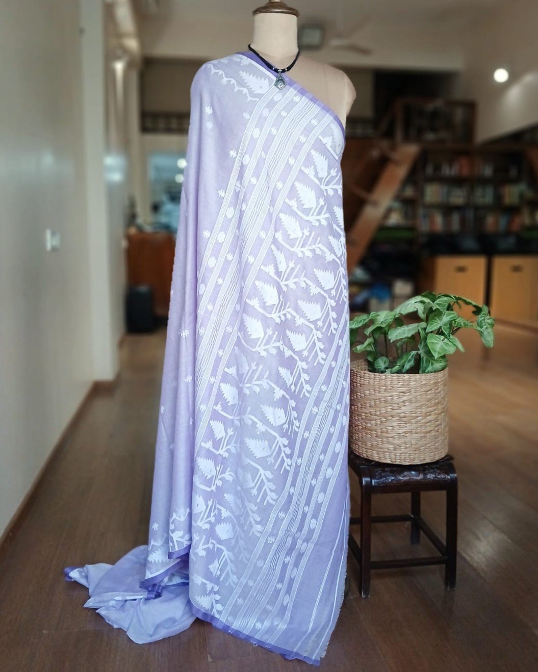 Soft Cotton Jamdani Handweave from Phulia – (JCHS0047) - Image 8