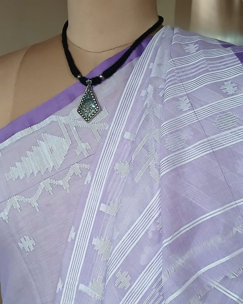 Soft Cotton Jamdani Handweave from Phulia – (JCHS0047) - Image 7