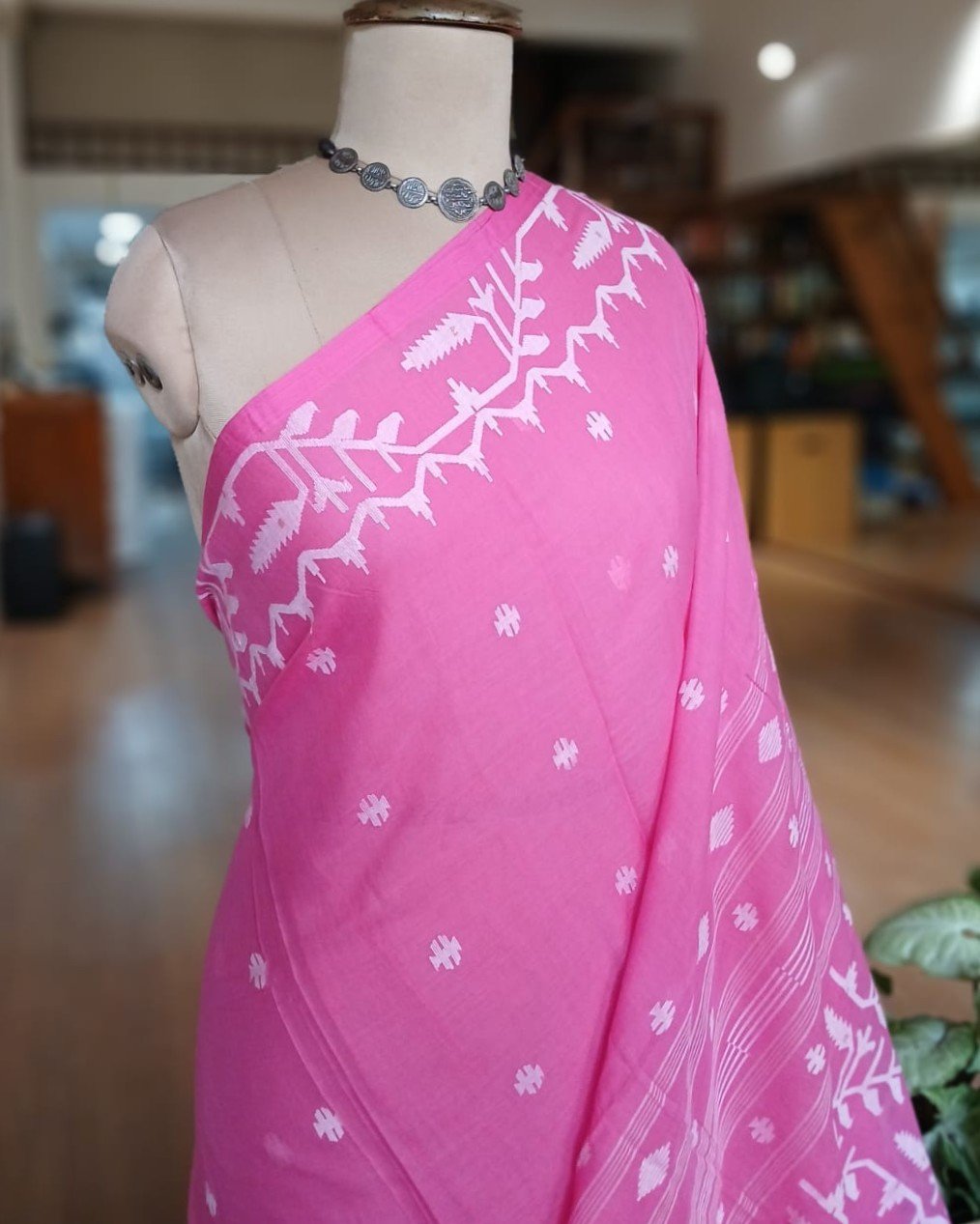 Soft Cotton Jamdani Handweave from Phulia – (JCHS0048) - Image 2
