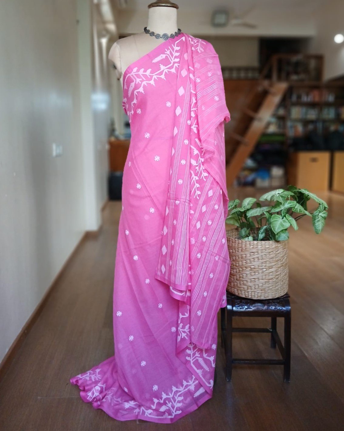 Soft Cotton Jamdani Handweave from Phulia – (JCHS0048) - Image 5